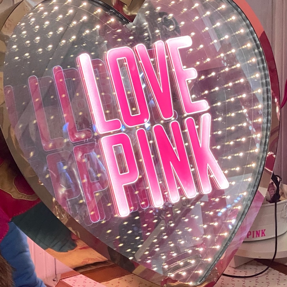 Love Pink Heart-Shaped LED Sign Victoria secret PINK